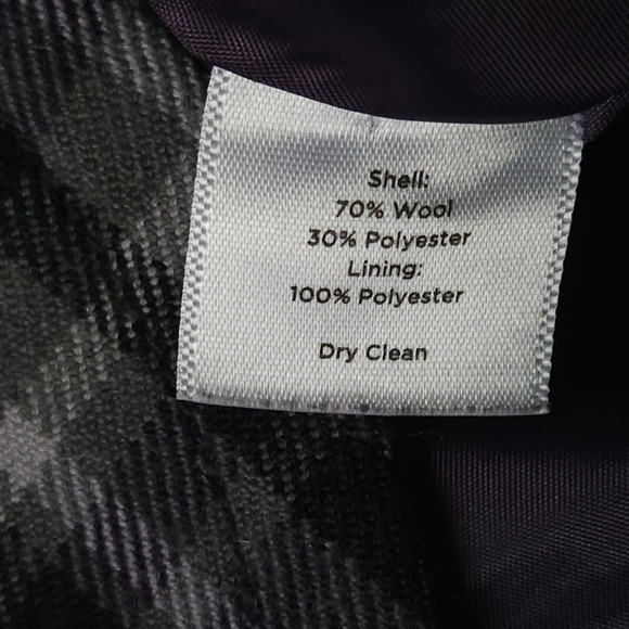 Talbots 22W Purple Plaid Wool Blazer Gray Black Windowpane Plus Size Dark Academ - Picture 6 of 10